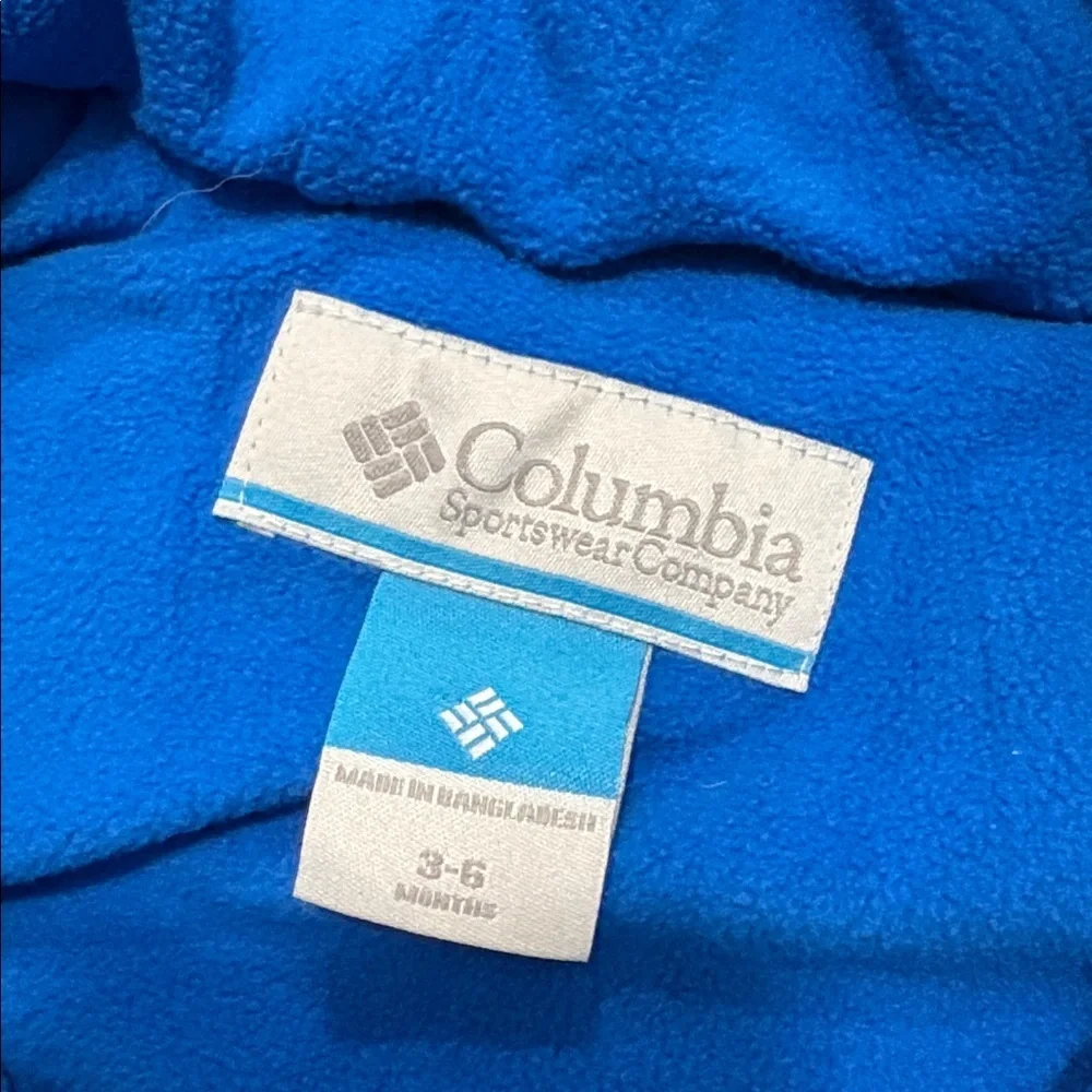 Columbia Snuggly Bunny Down Puffer Baby Bunting 3-6 Months Blue Snowsuit